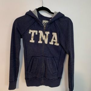 TNA logo zip up sweatshirt